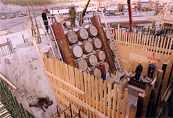 Groupement de vérins à la butée